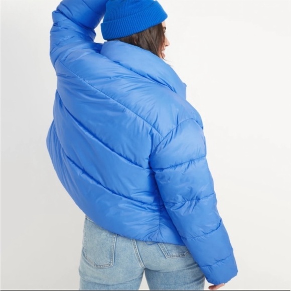 Old Navy Blue Short Puffer Water & Frost Resistant Winter Jacket - Picture 2 of 15